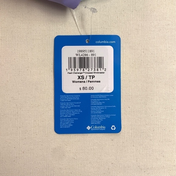 COLUMBIA Women’s Flash Challenger Cropped Jacket Windbreaker XS Peach - Picture 6 of 9